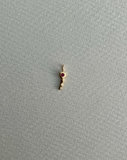 18K Ruby Key Charm Necklace