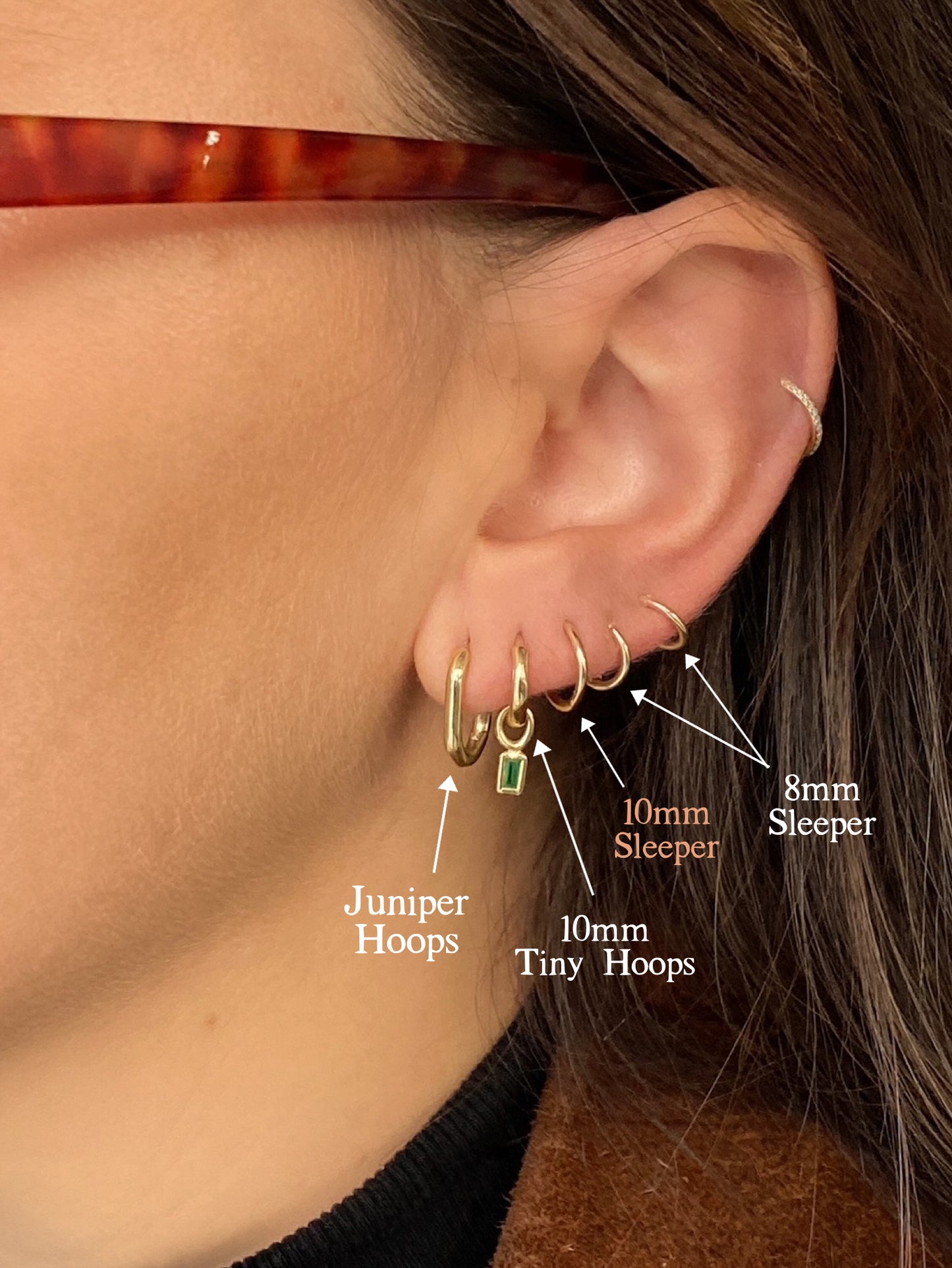 10mm 14K Sleeper Hoops