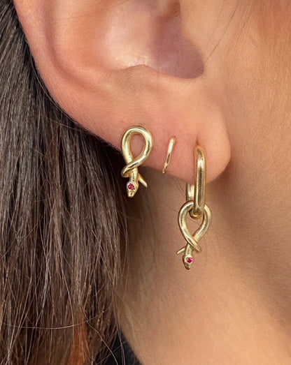 14K Ruby Snake Stud