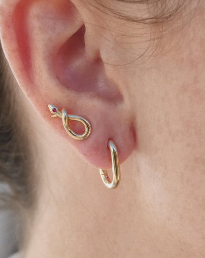 14K Ruby Snake Stud